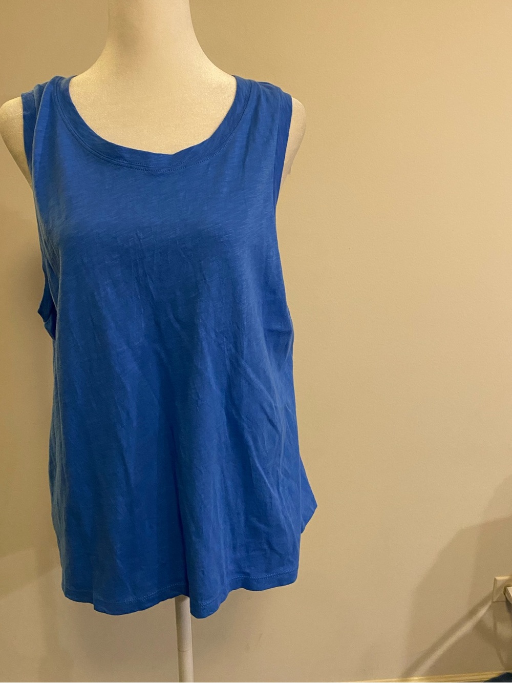 J. Crew Royal Blue Sleeveless Girlfriend Tank Top size Large